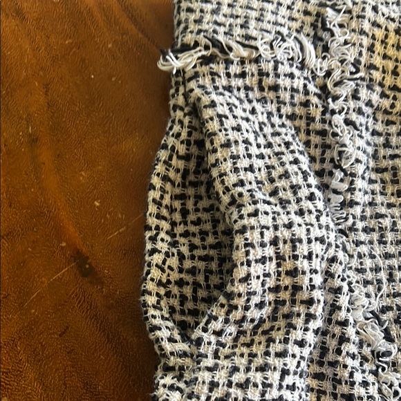 Women's Black and White Tweed Shorts - Picture 2 of 3